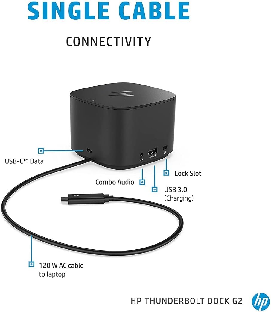 Hp Thunderbolt Dock G2 120w Reacondicionado 2xusb-C Vga 2xdp Rj45 2xusb3.0  Grado A  1año Garantia  Hsn-Ix01