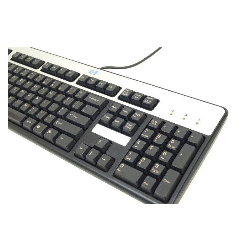 Teclado Reacondicionado Hp Sk-2885 / Ku0316  Español (Qwerty) Negro/Plata Con Cable Usb   1 Año De Garantia